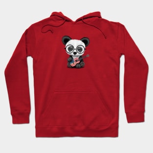 Baby Panda Playing American Flag Guitar Hoodie